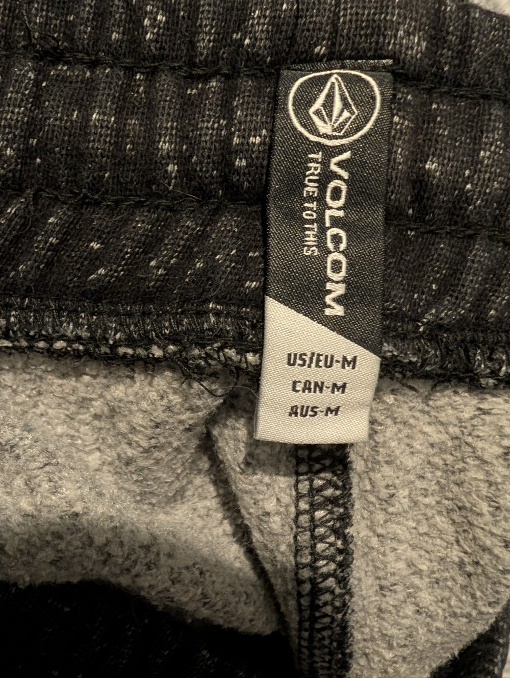 Volcom Brand Drawstring Elastic Waistband Black White Speckled Lounge Shorts (M) - Picture 5 of 5